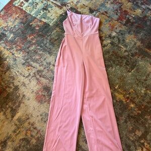Elegant Pink One-Shoulder Jumpsuit - Medium - NWOT